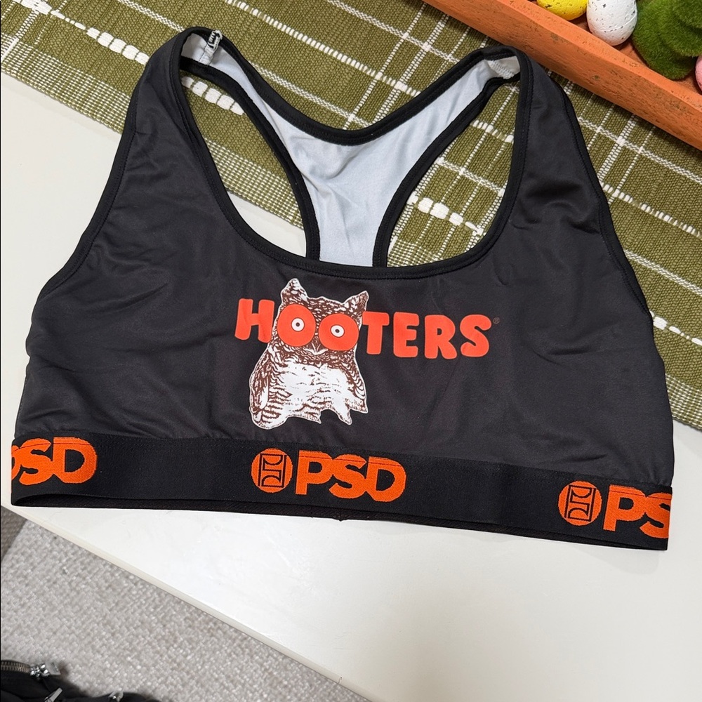 PSD Black and Orange Hooters Sports Bra
